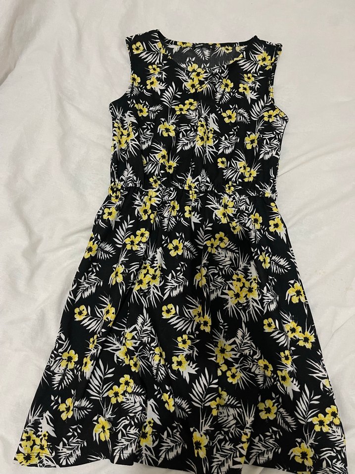 Sarı Çiçekli Bohem Midi Elbise - Görsel 2