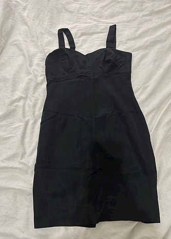 Siyah V Yakalı Midi Kalem Elbise - Görsel 2