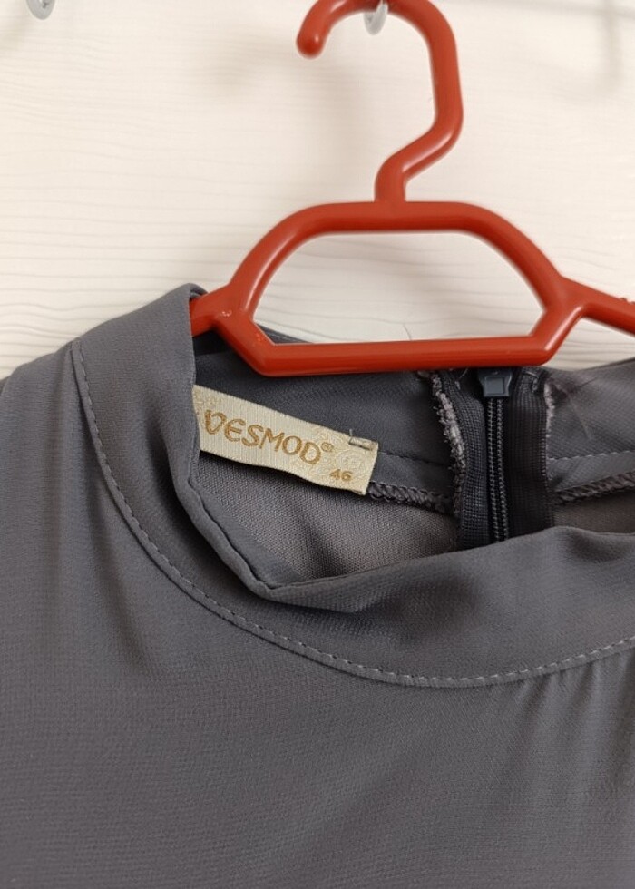 Gri Şifon Elbise  - Görsel 2