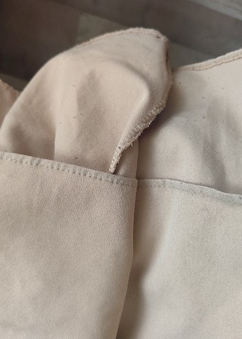 Camel Renkli Uzun Drapeli Elbise - Görsel 5