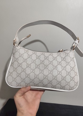 Beyaz Baskılı Deri Kadın Çanta - Görsel 3