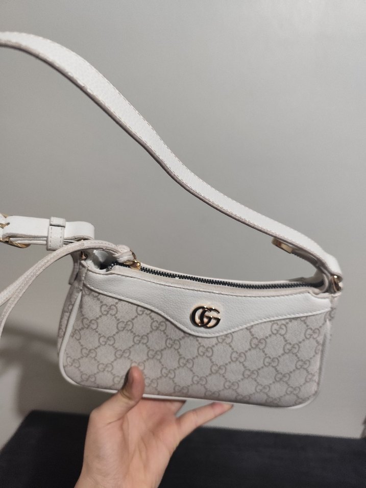 Beyaz Baskılı Deri Kadın Çanta - Görsel 2