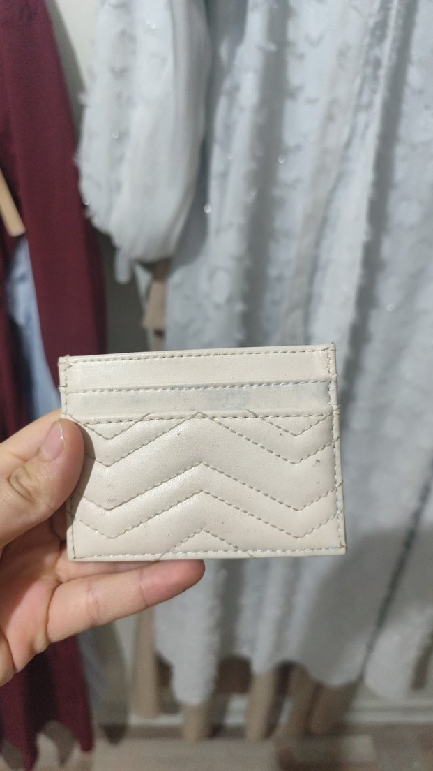 Beyaz Deri Fermuarlı Kadın Cüzdanı - Görsel 2