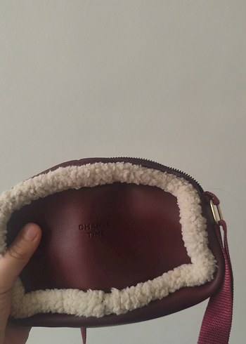 Bordo Süet Kürk Detaylı Kadın Çanta - Görsel 4