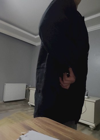 Siyah V Yaka Düğmeli Kadın Gömlek - Görsel 6