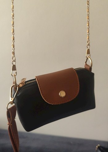 Zincir Detaylı Kahverengi Deri Kadın Çanta - Görsel 5