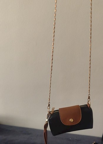 Zincir Detaylı Kahverengi Deri Kadın Çanta - Görsel 3