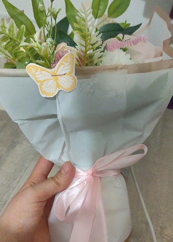 yapay buket çiçek - Görsel 5