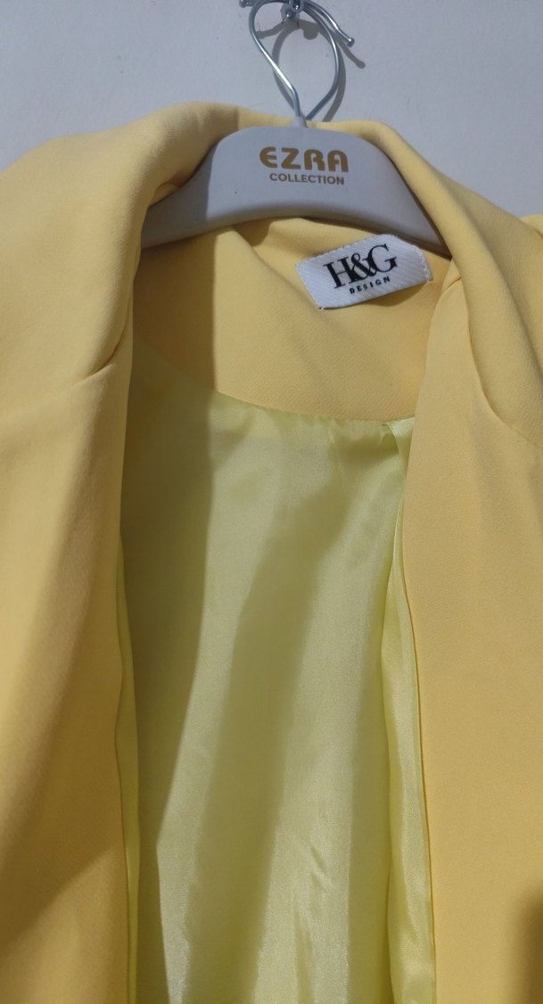 Sarı  Kadın Blazer Ceket - Görsel 3