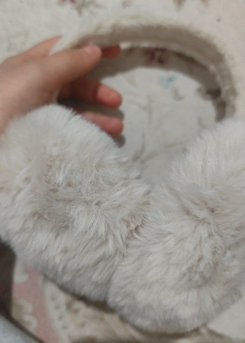 Kızlar için Bej Kürklü Sıcak kulaklık - Görsel 5