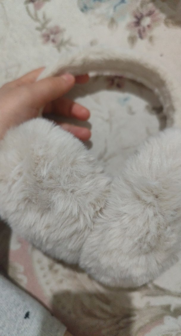 Kızlar için Bej Kürklü Sıcak kulaklık - Görsel 5