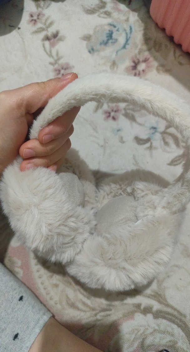 Kızlar için Bej Kürklü Sıcak kulaklık - Görsel 3