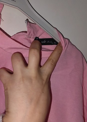 Pembe Keten Bluz Fırfırlı - Görsel 3