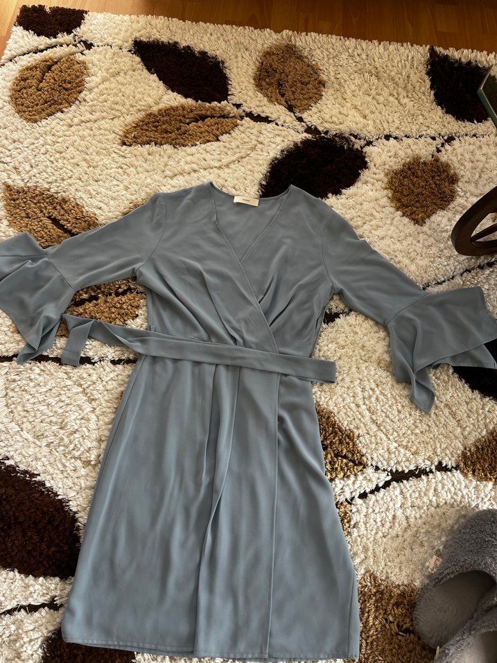 Bebe mavisi 
Uzun Kollu Bohem Kadın Elbise - Görsel 5