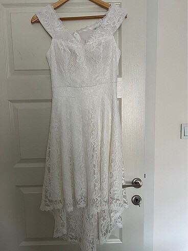 Dantelli beyaz elbise - Görsel 2