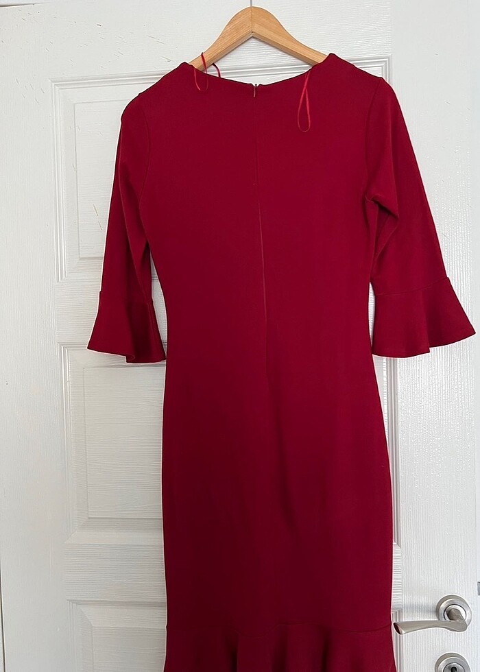 Kısa fır fır detaylı elbise - Görsel 3