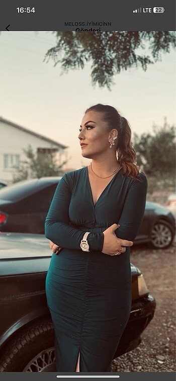 xl Beden yeşil Renk YEŞİL GÜNLÜK ELBİSE