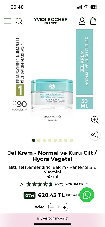 yves rocher hydra vegetal