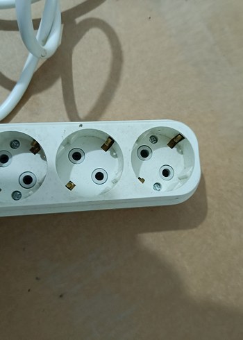Beyaz 3'lü Priz Uzatma Kablosu, üç adet - Görsel 2