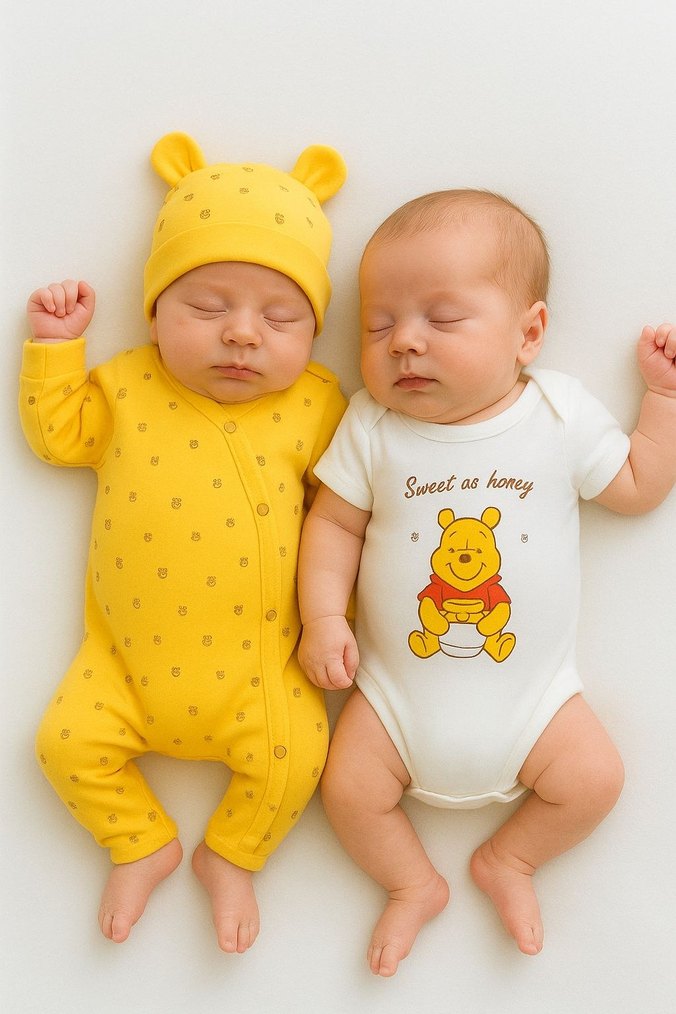 Sarı Örme Bebek Tulum ve Şapka Seti - Görsel 2