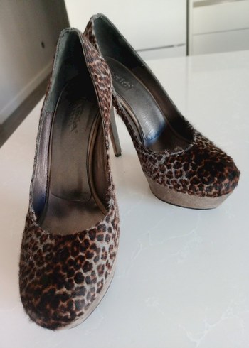 Pegia Leopar Desenli Platform Topuklu Kadın Ayakkabı