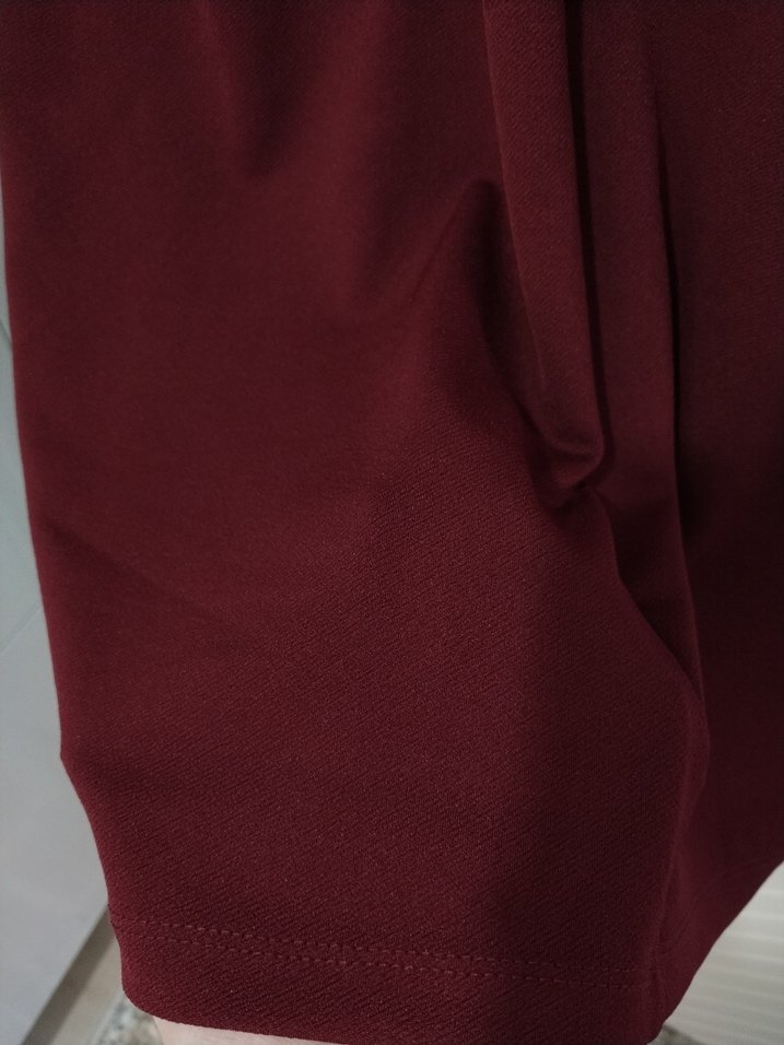 Bordo İşlemeli Kadın Triko Elbise - Görsel 4