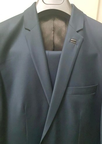 Düğmeli Siyah Erkek Ofis Takım Elbise, - Görsel 7