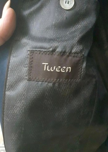 Düğmeli Siyah Erkek Ofis Takım Elbise, - Görsel 4