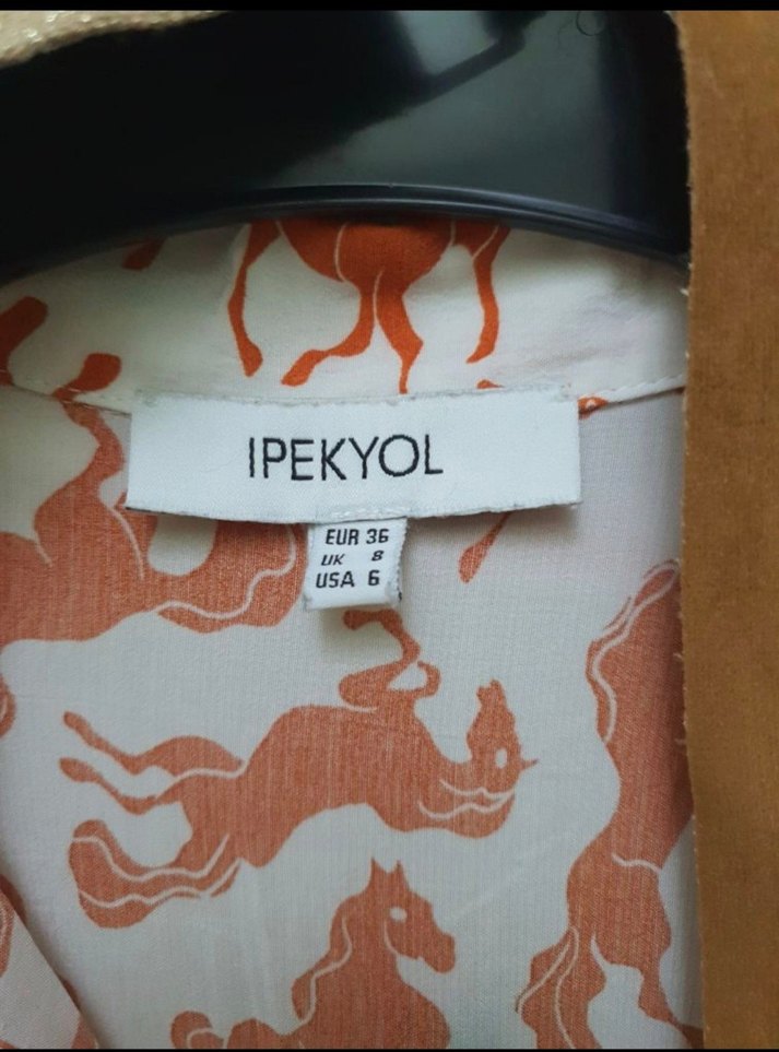 Turuncu Desenli Uzun Kadın Elbise ipekyol - Görsel 3