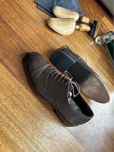 Vakko Collection Hakiki Deri Kahverengi Oxford Ayakkabı (41 Numa - Görsel 6