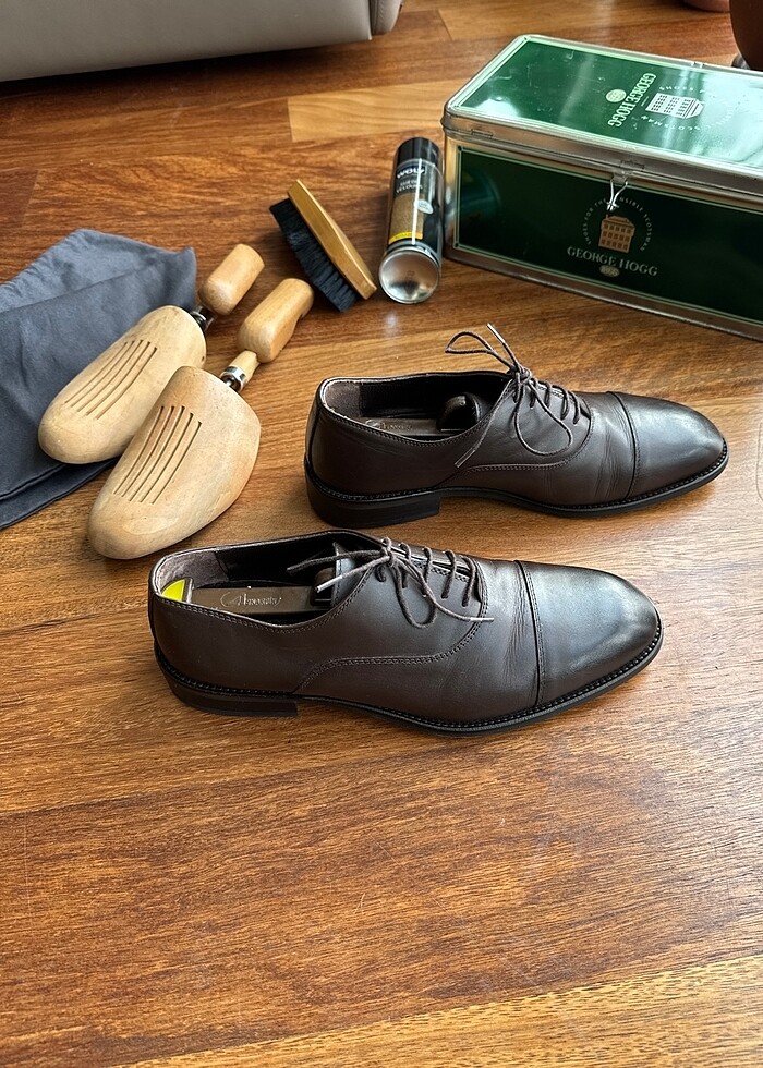 Vakko Collection Hakiki Deri Kahverengi Oxford Ayakkabı (41 Numa - Görsel 3