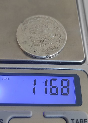  Beden Renk Osmanlı Dönemi Gümüş Sikke 1293/13 cülus 10 kurus Nadir