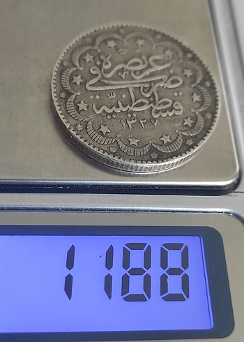 Beden Osmanlı Dönemi Gümüş Para. 1327/9 cülus nadir