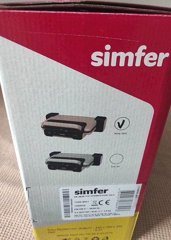 Simfer Gri Beyaz Tost ve Sandviç Makinesi yeni kullanilmadi