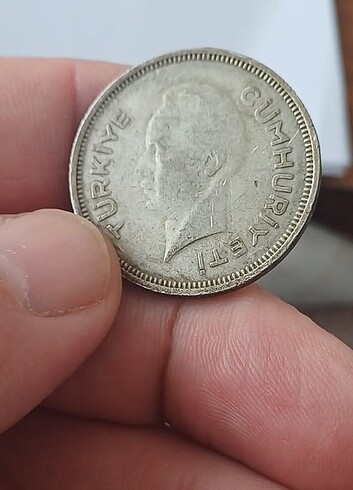 1941 koleksiyon gümüş 1 LİRA çil alti - Görsel 2