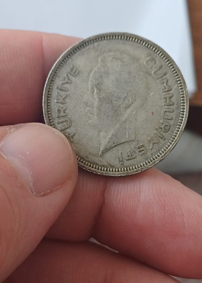 1941 koleksiyon gümüş 1 LİRA çil alti - Görsel 5