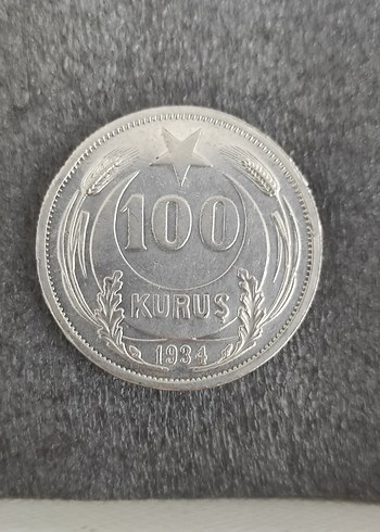 1934 Tarihli 100 Kuruş Vintage Madeni Para 11.97 gram gümüş - Görsel 8