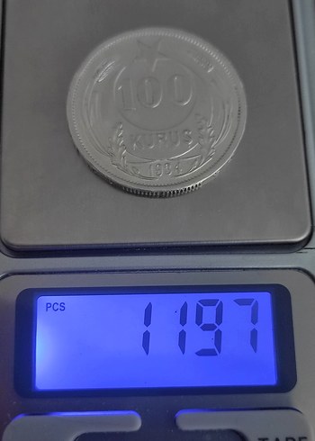 1934 Tarihli 100 Kuruş Vintage Madeni Para 11.97 gram gümüş - Görsel 6