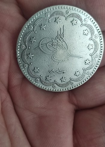 Gri Vintage Erkek Rozeti Nadir murat gümüş 20 kuruş - Görsel 2