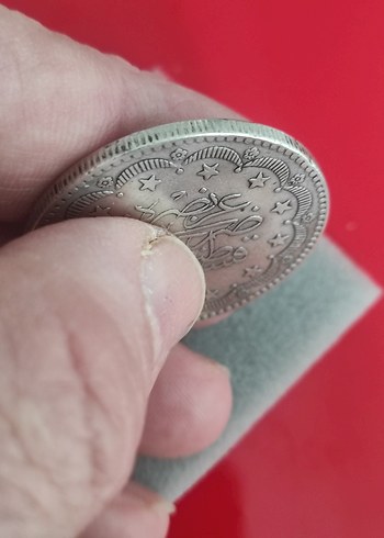 Gri Vintage Erkek Rozeti Nadir murat gümüş 20 kuruş - Görsel 3