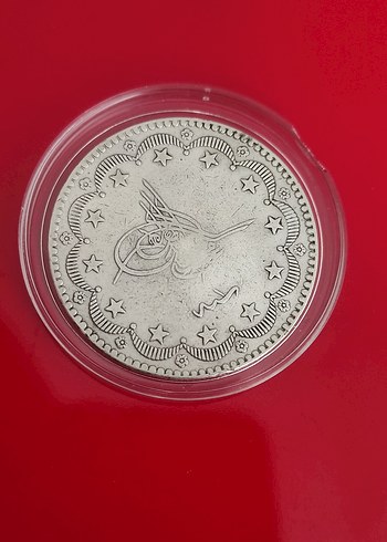 Gri Vintage Erkek Rozeti Nadir murat gümüş 20 kuruş - Görsel 7