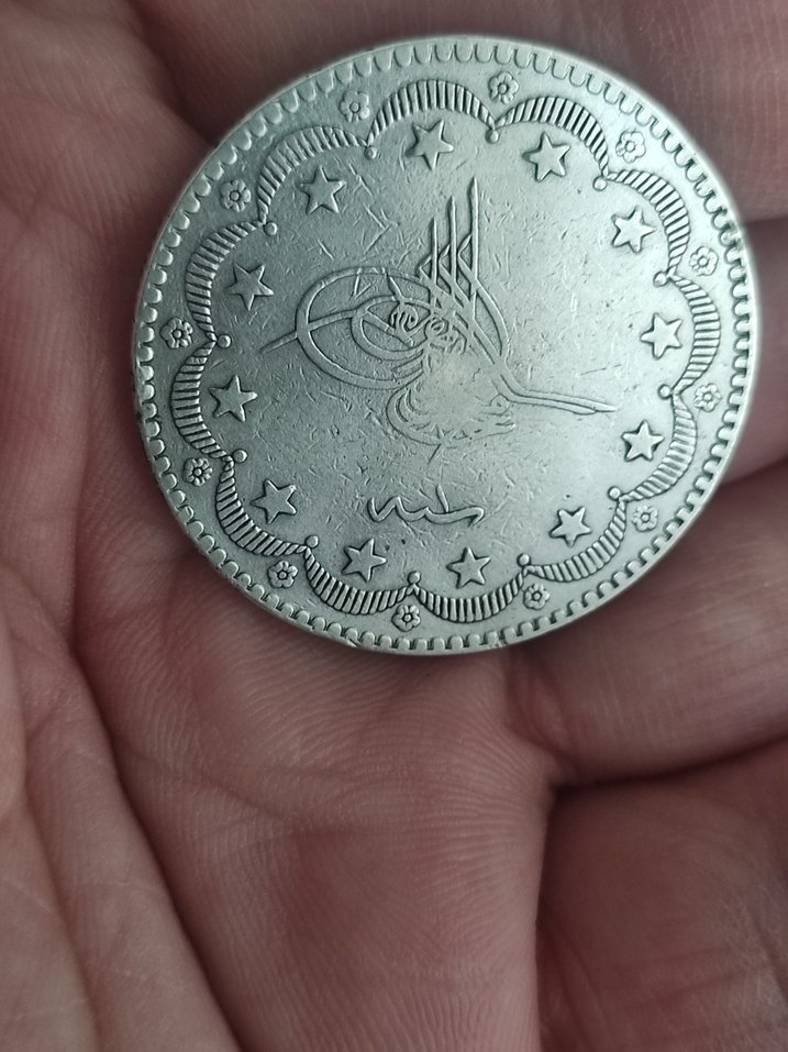 Gri Vintage Erkek Rozeti Nadir murat gümüş 20 kuruş - Görsel 2