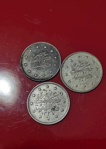 Erkek Vintage Gri Rozet 3 adet gümüş 2 kurus - Görsel 4