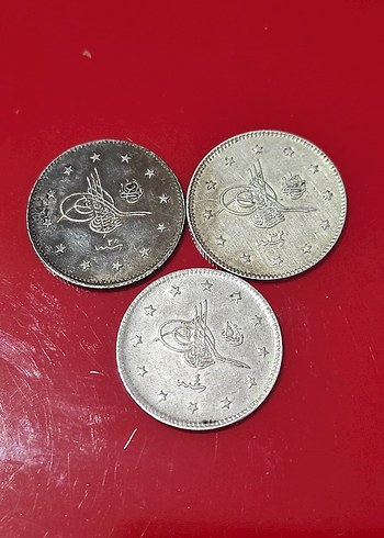 Erkek Vintage Gri Rozet 3 adet gümüş 2 kurus - Görsel 3