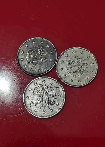 Erkek Vintage Gri Rozet 3 adet gümüş 2 kurus - Görsel 2