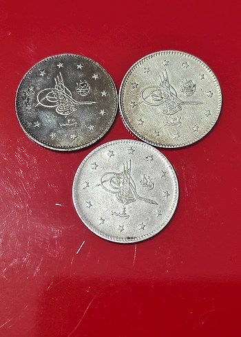 Erkek Vintage Gri Rozet 3 adet gümüş 2 kurus - Görsel 5