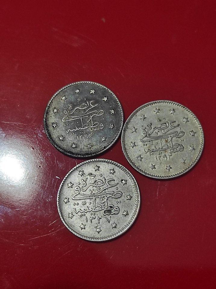 Erkek Vintage Gri Rozet 3 adet gümüş 2 kurus - Görsel 4