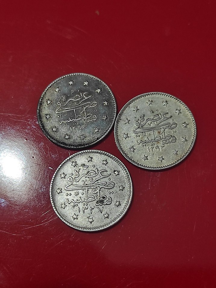 Erkek Vintage Gri Rozet 3 adet gümüş 2 kurus - Görsel 2