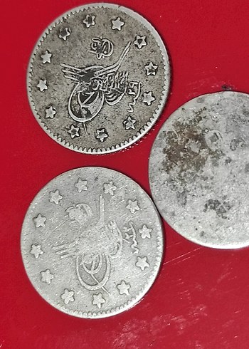 Vintage Gri Erkek Rozetleri. 3 adet gümüş 1 kuruş - Görsel 5