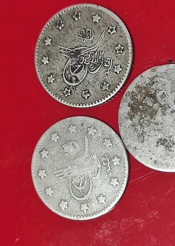 Vintage Gri Erkek Rozetleri. 3 adet gümüş 1 kuruş - Görsel 3